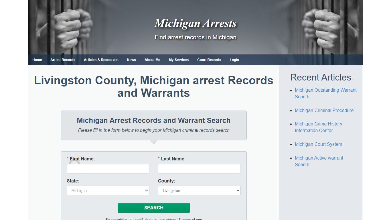 Livingston County, Michigan arrest Records and Warrants