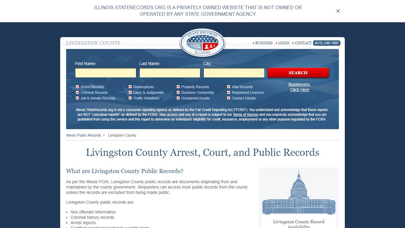 Livingston County Arrest, Court, and Public Records